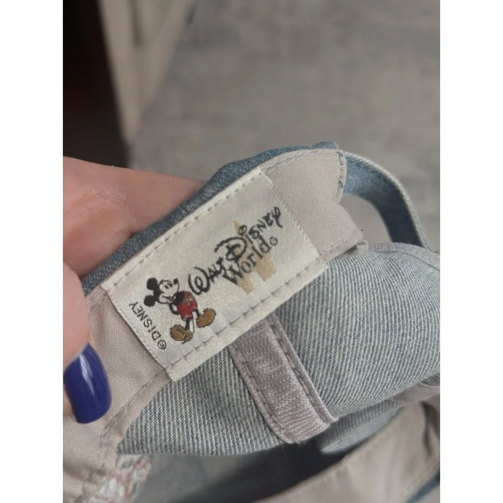 Vtg Disney World Denim Minnie Mouse Hat Strapback Cap‎ Embroidered